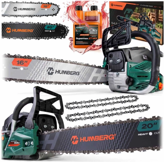 Humberg HM-665 Petrol Chainsaw with 16- and 20-inch Guide Bars