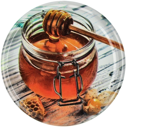 Couvercle twist-off F 82 pour pots de miel (avec pastille de contrôle), 750 pcs