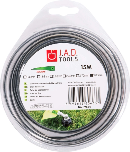 Fil pour débroussailleuse double carré 2,0 mm, 15 m