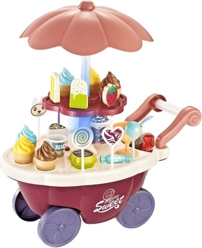 Carrellino del gelato per bambini con accessori e luci