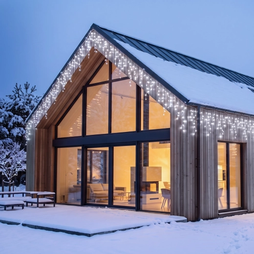 Solight LED-julelyskæde med istapper, 300 LED, 20 m, kold hvid