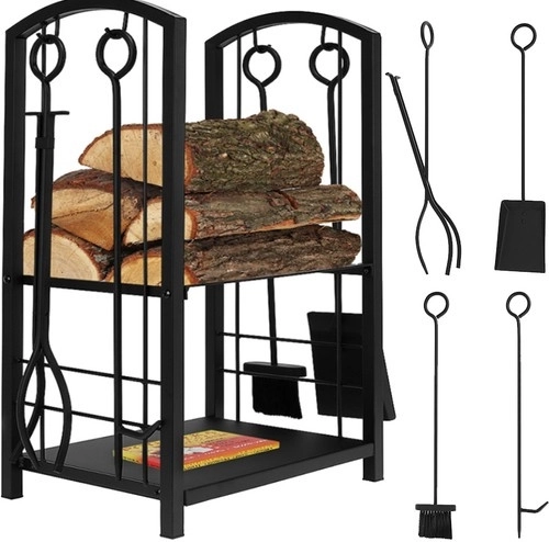 Firewood stand with tools