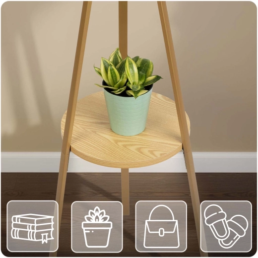 Onderste houten plank voor tassen en accessoires