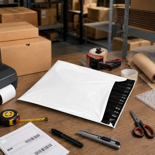 Buste postali in plastica bianche A3 310 × 420 mm - 50 pezzi