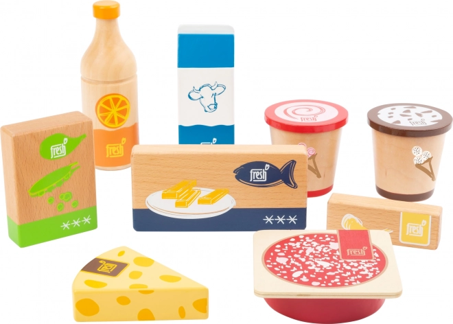 small foot wooden set of chilled and frozen foods, 9 pieces