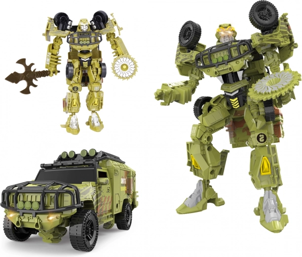 transforming auto-robot 17 cm with sword and saw – armored vehicle