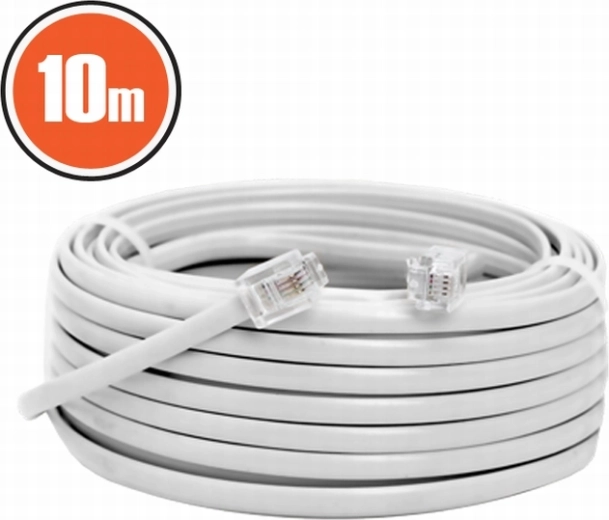 Telefoonkabel 6P4C naar 6P4C 10 m wit