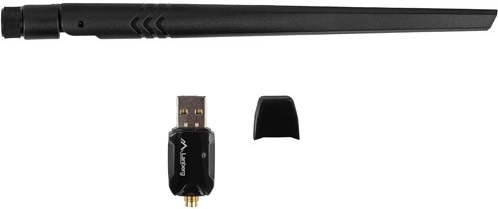 External 5 dBi antenna for greater range