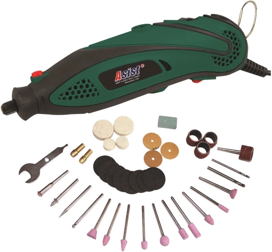 Mini smerigliatrice diritta 135 W in valigetta con accessori ASIST