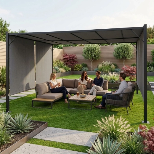 Moderne pergola voor terras en tuin