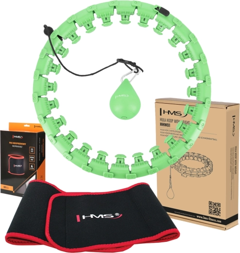 Set: Smart Massage Hoop with Weight and Slimming Belt HMS HHW01 + BR163 Green