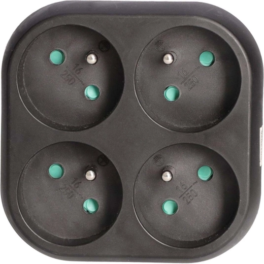 Solight multiprise quadruple 16 A noire