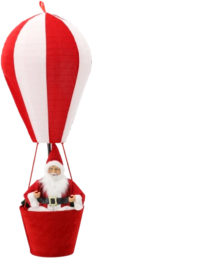 Décoration de Noël Père Noël en montgolfière 110 cm