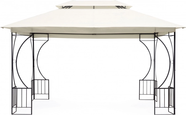 Garden gazebo 3 × 4 m with zip sidewalls beige MULTIGARDEN