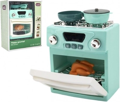 Children's kitchen stove with accessories and light and sound effects