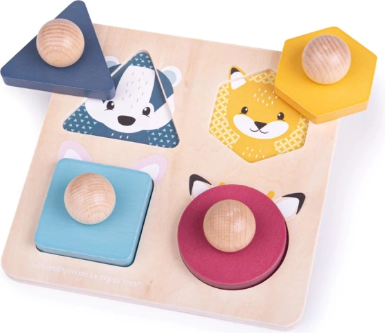 Bigjigs Toys fa állatos puzzle fogantyúkkal