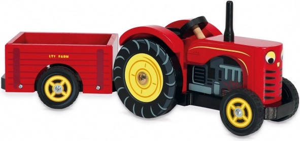 Le Toy Van trattore rosso e rimorchio