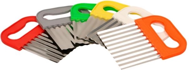 Stainless steel French fry cutter 13 cm, assorted colors