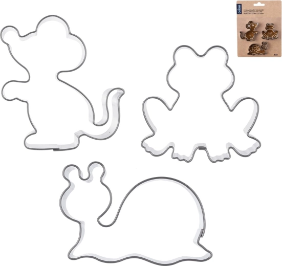 Emporte-pièces en inox animaux (3 pièces)