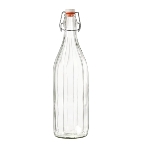 Costolata üvegpalack 1 l karos zárással