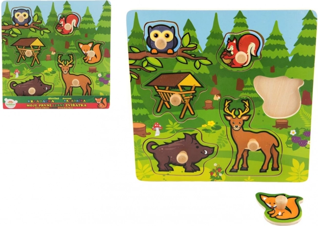 Wooden Peg Puzzle My First Forest Animals