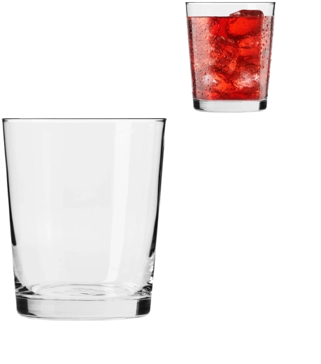 Vetro perfettamente trasparente che esalta il colore della bevanda