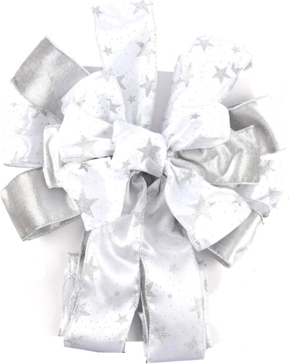 Fiocco decorativo argentato con effetto metallizzato