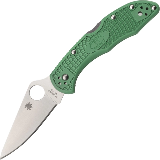 Spyderco Delica 4 Lightweight flat ground green folding knife