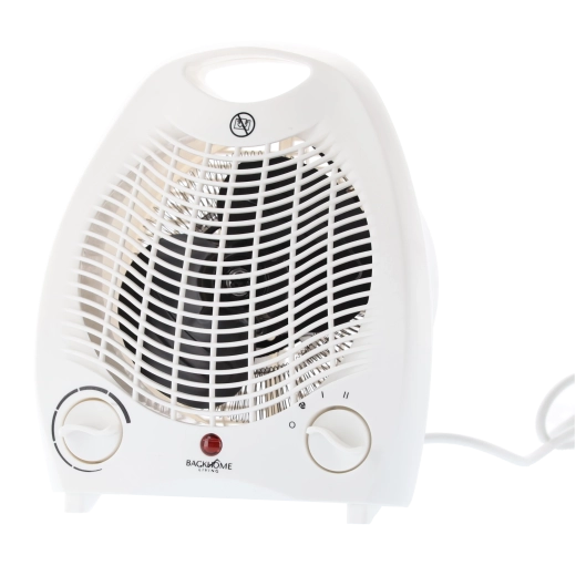 Elektrický teplovzdušný ventilátor bílý 2000 W s bezpečnostním vypínačem