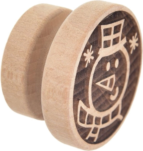 Wooden cookie stamp Snowman 5.5 cm