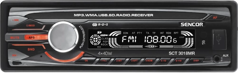 Sencor car stereo with USB, SD and RDS