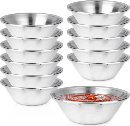 Coupelles en acier inoxydable Vilde pour dips et sauces 45 ml, 12 pcs