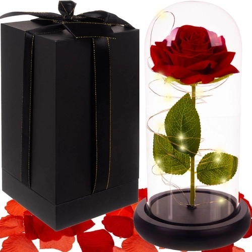 Illuminated Eternal Rose in Glass with Gift Box