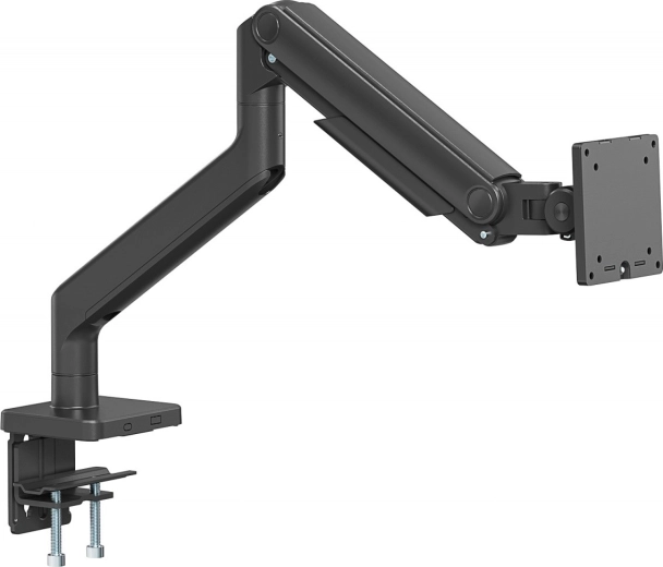 Supporto da scrivania monoposto per monitor con morsetto e molla meccanica, 49" / 20 kg, VESA 75x75 e 100x100, nero