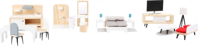 Small Foot complete dollhouse furniture set in Scandinavian style
