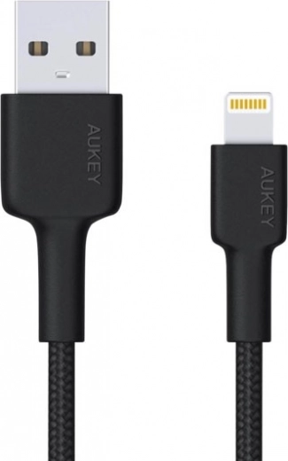Cavo Aukey Lightning – USB‑A 2 m con intreccio in nylon e certificazione MFi