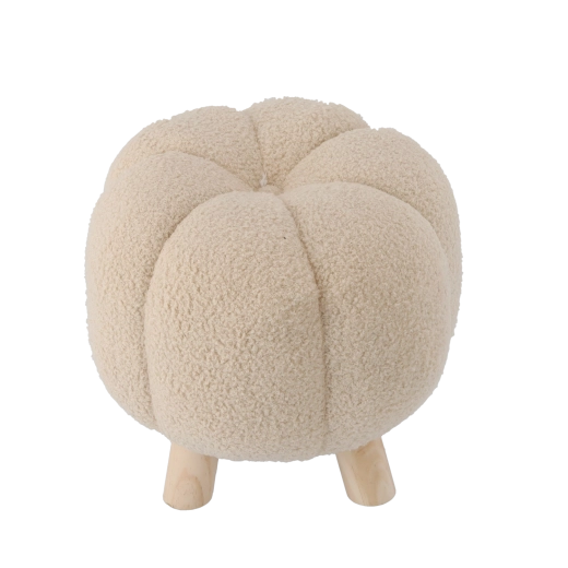 Beige decorative pouf 32 × 30 cm