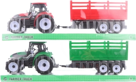 Trattore di plastica con rimorchio per bambini