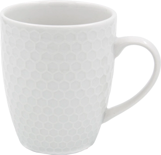 Honeycomb porcelain mug 420 ml, white