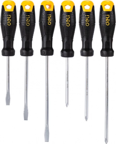 Set preciznih odvijača s magnetskim vrhovima DELI TOOLS, 6 kom