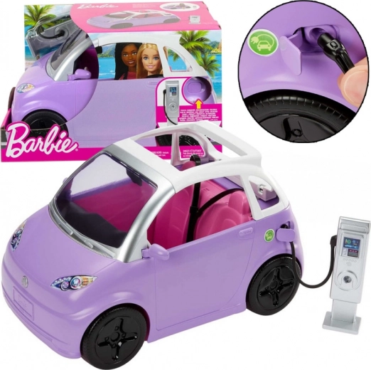 Convertible Car for Barbie with Electric Station