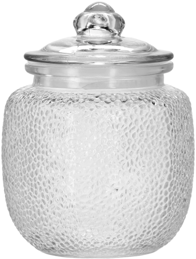Bocal rond en verre 1,5 l avec couvercle en verre