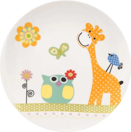 Kinder-Flachteller mit Fächern und GIRAFFE-Motiv, 21 cm