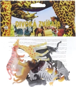 set di animali selvatici in plastica 10 pz in sacchetto