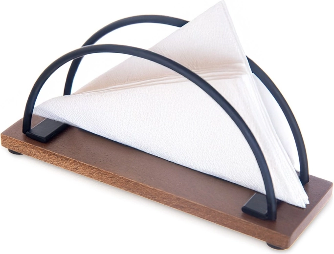 Porte-serviettes en bois et métal Radka 16 × 5 × 8 cm