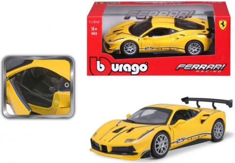 Metalen model Bburago 1:24 Ferrari 488 Challenge geel