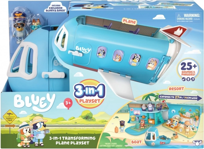 Bluey Flugzeug 3-in-1 mit 2 Figuren