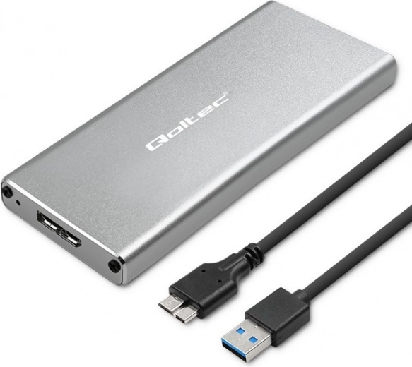 Aluminiowa obudowa dla M.2 SSD SATA NGFF z USB 3.0, 5 Gb/s, 2 TB, srebrna