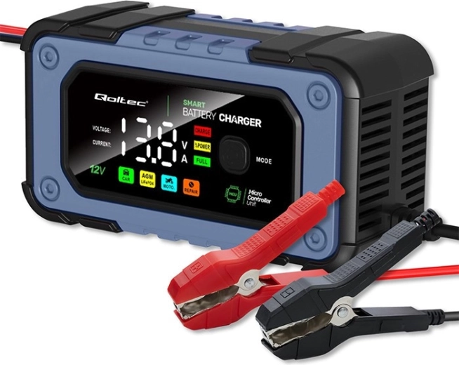 Caricabatterie intelligente Qoltec con funzione di riparazione 12V 7A LED 4 modalità