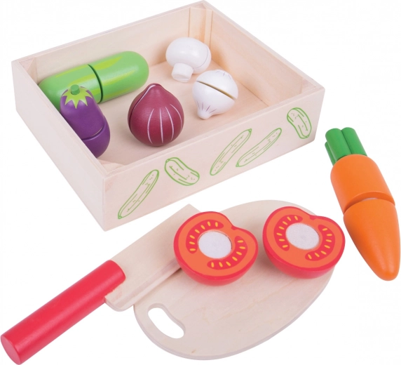 Drvena rezana/rezucka povrća u kutiji BIGJIGS TOYS